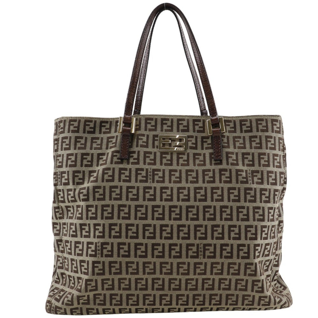 Fendi Brown Nylon Canvas Handbag