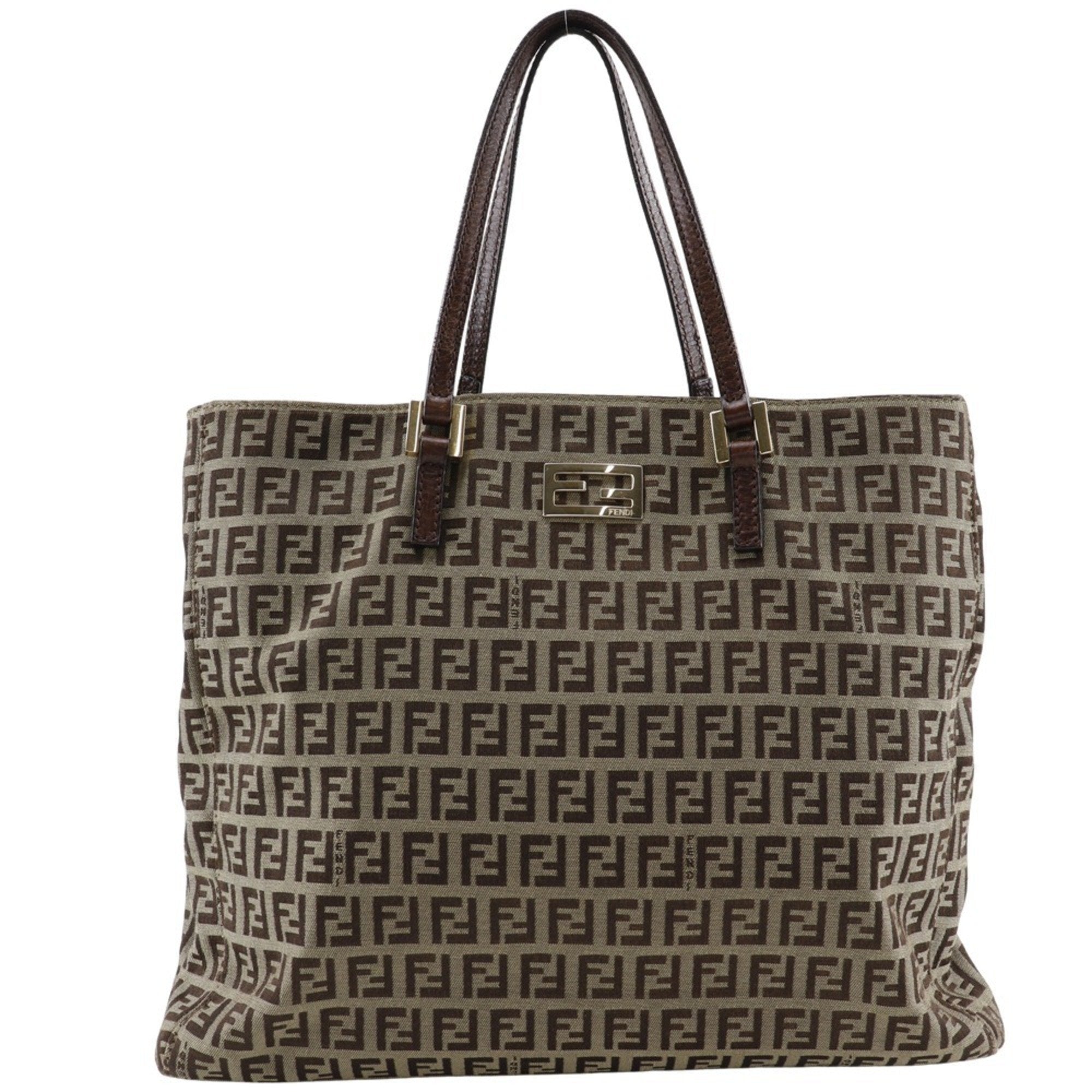 Fendi Brown Nylon Canvas Handbag