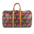 Louis Vuitton Brown Monogram Cherry Red Color Monogram Boston Bag