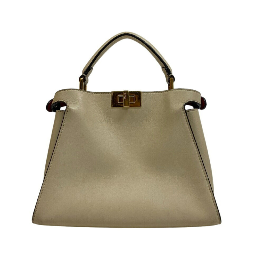 Fendi Beige Leather Handbag Shoulder Bag
