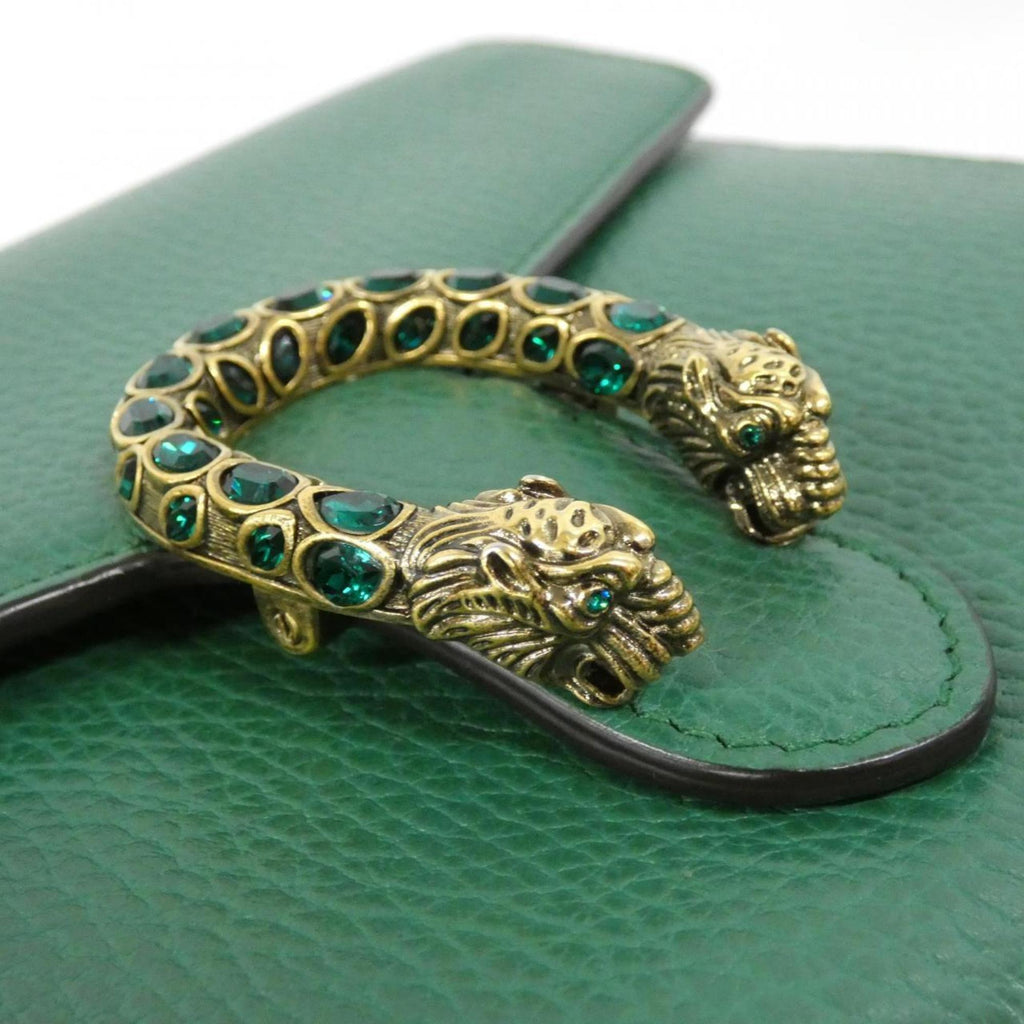 Gucci Emerald Green Leather Chain/Shoulder Wallet (Pre-Owned)