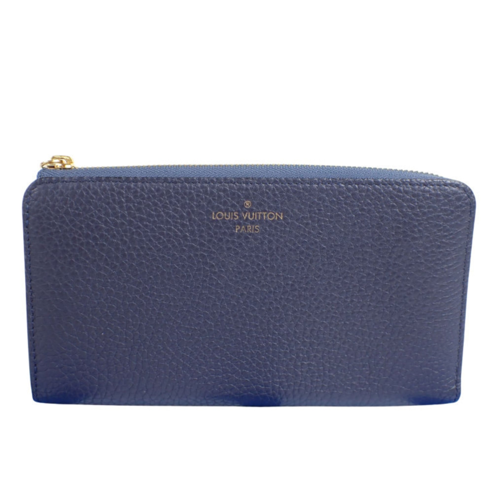 Louis Vuitton Navy Blue Leather Long Wallet
