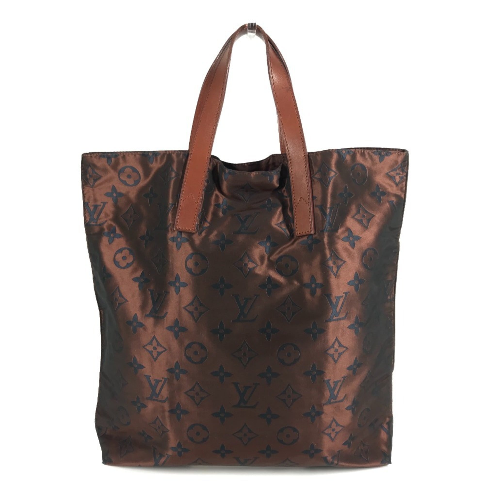 Louis Vuitton Brown Leather Nylon Shoulder Bag Tote Bag