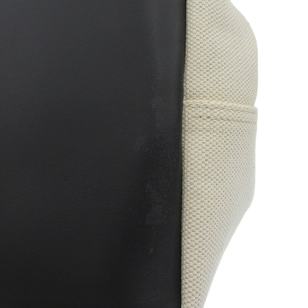 Balenciaga Black Off-White Canvas Leather Handbag Tote