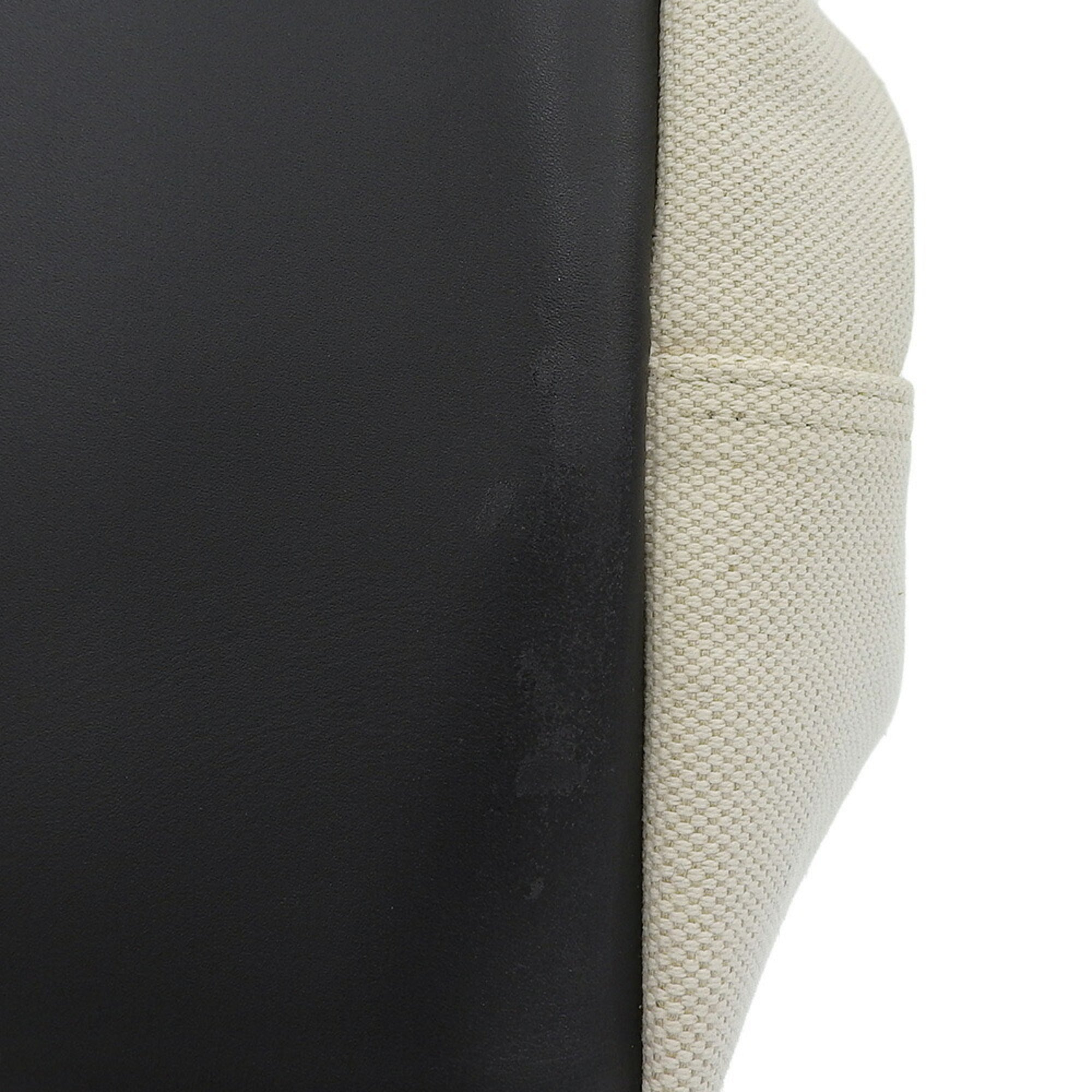 Balenciaga Black Off-White Canvas Leather Handbag Tote