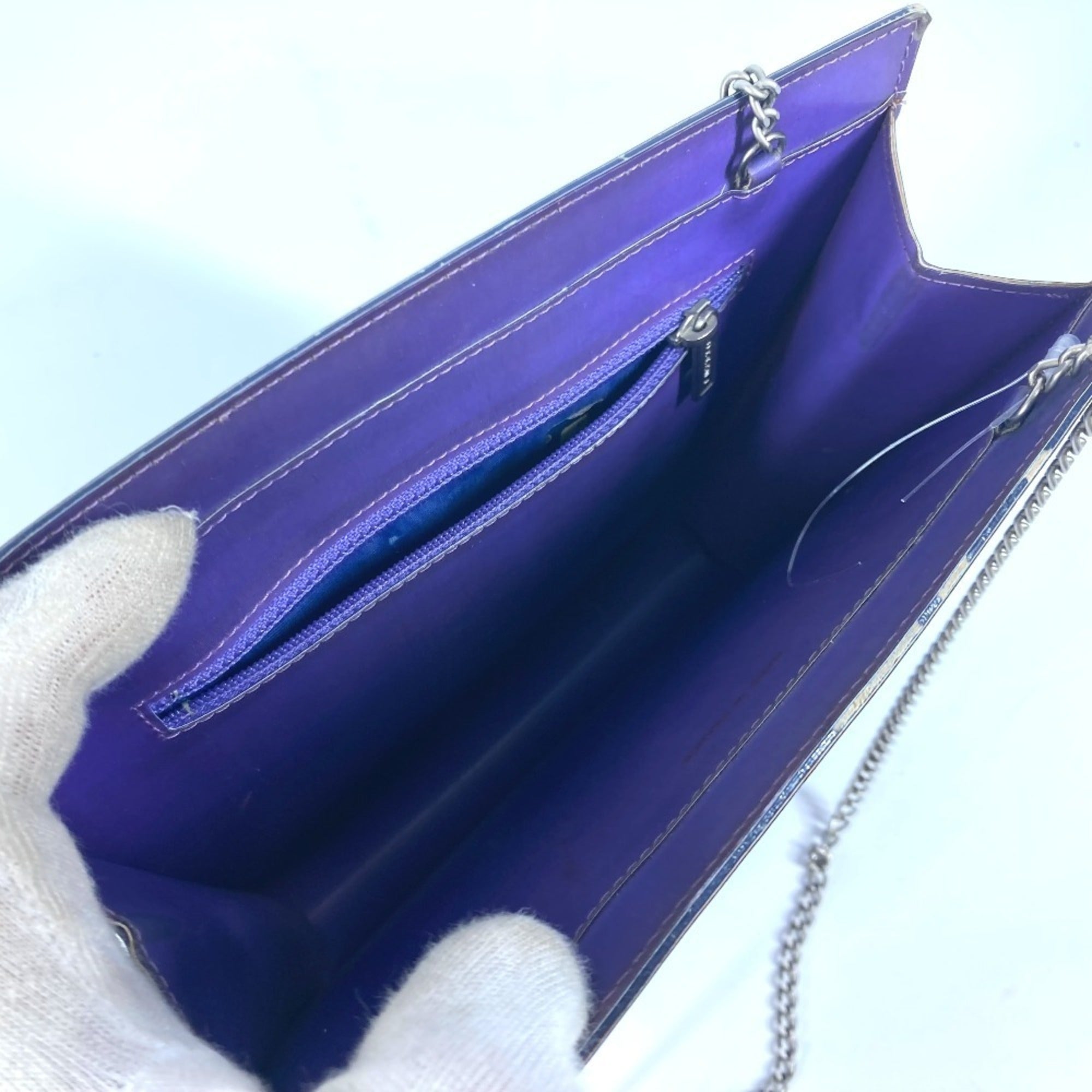 Chanel Purple Pvc Leather Shoulder Bag