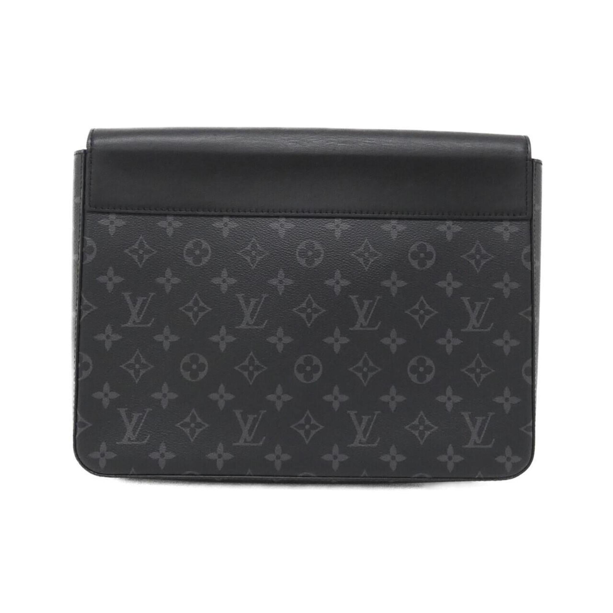Louis Vuitton Black Coated Canvas Clutch Bag Handbag