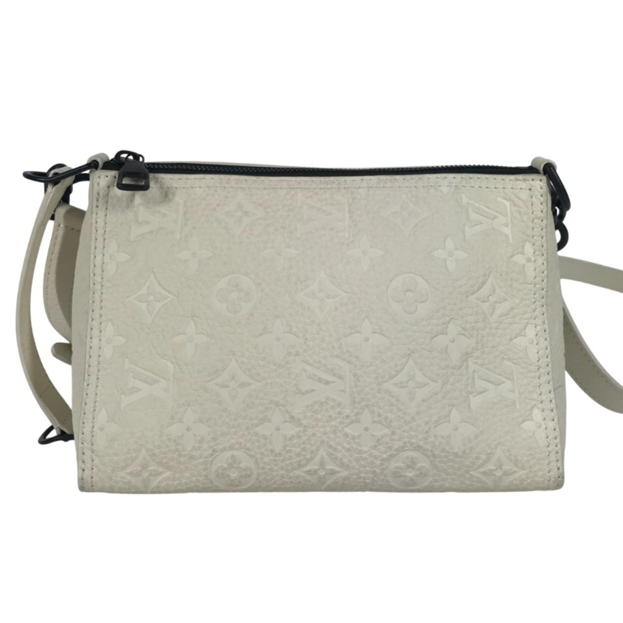 Louis Vuitton Monogram Empreinte White Leather Clutch Bag Pochette Shoulder Bag