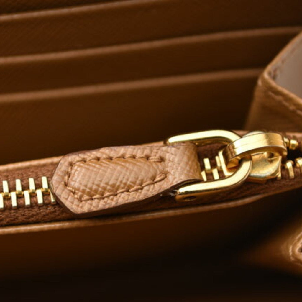 Prada Brown Saffiano Metal Wallet (Bi-Fold)