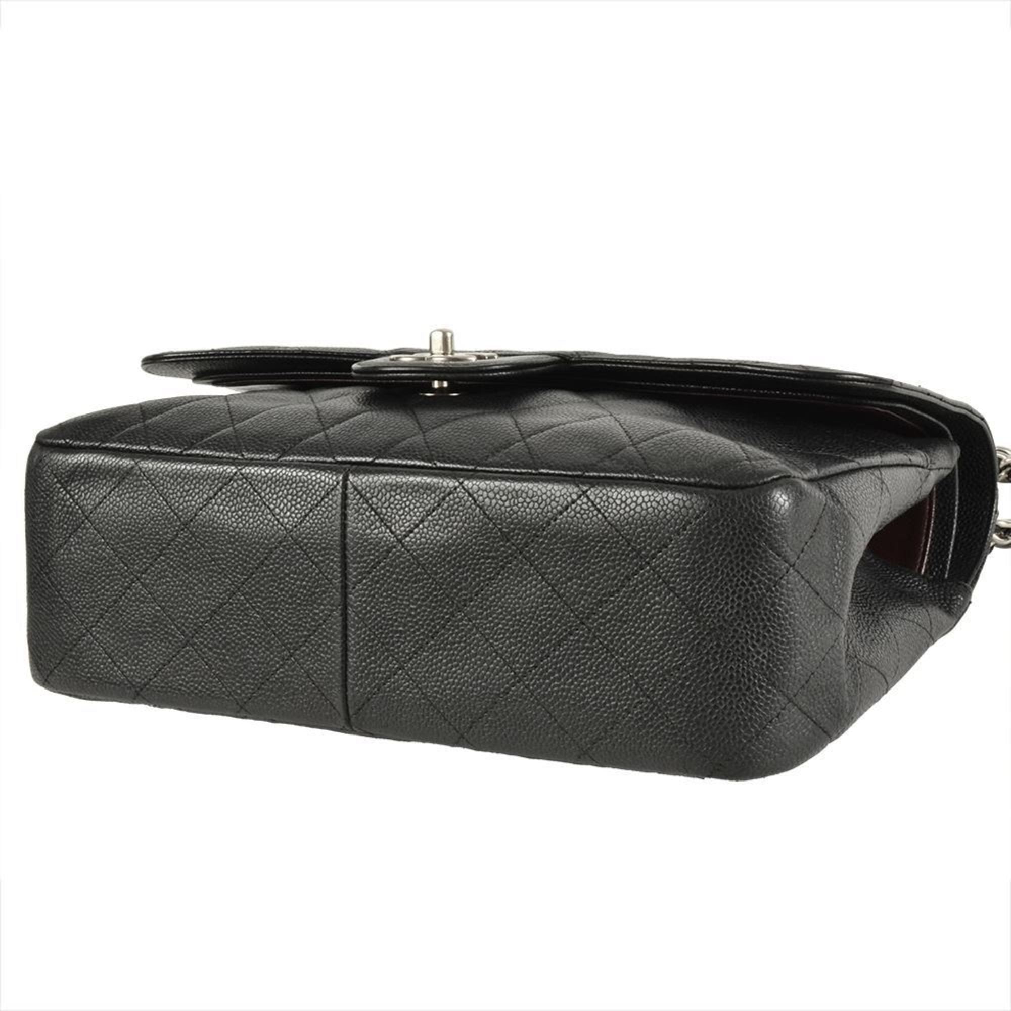 Chanel Black Grained Calfskin Shoulder Bag