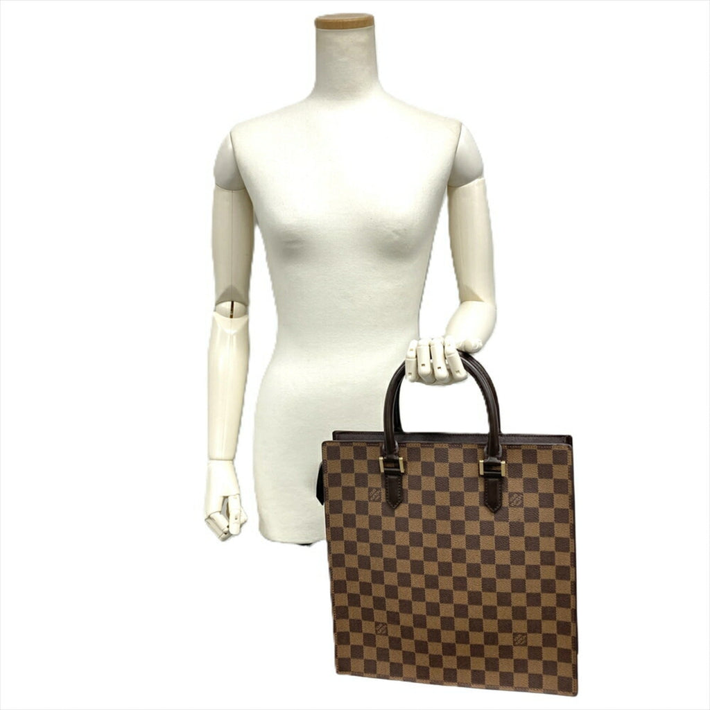 Louis Vuitton Damier Brown Damier Canvas Ebene Leather Handbag