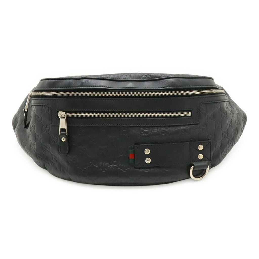 Gucci Black Rubber Coated Canvas Leather Pouch Sling Bag (Pre-Owned)