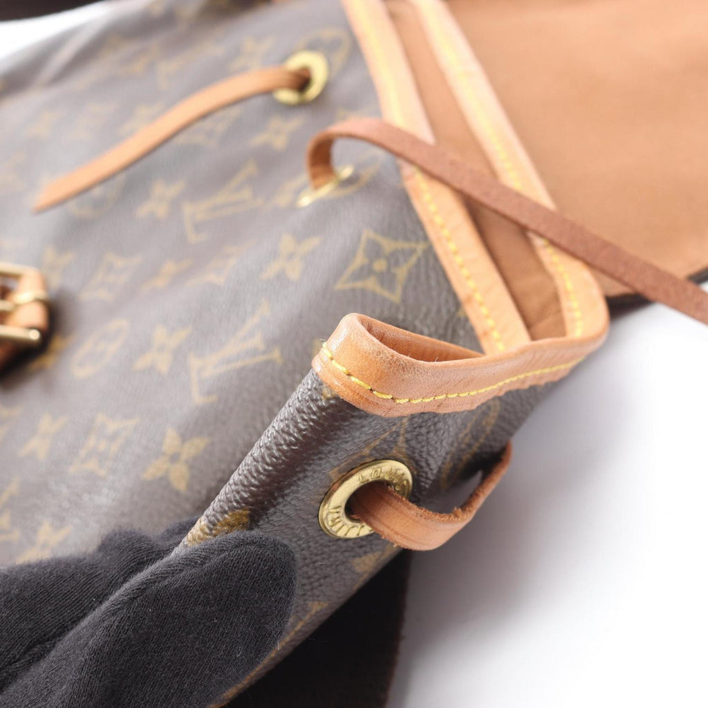 Louis Vuitton Brown Coated Canvas Leather Backpack Handbag