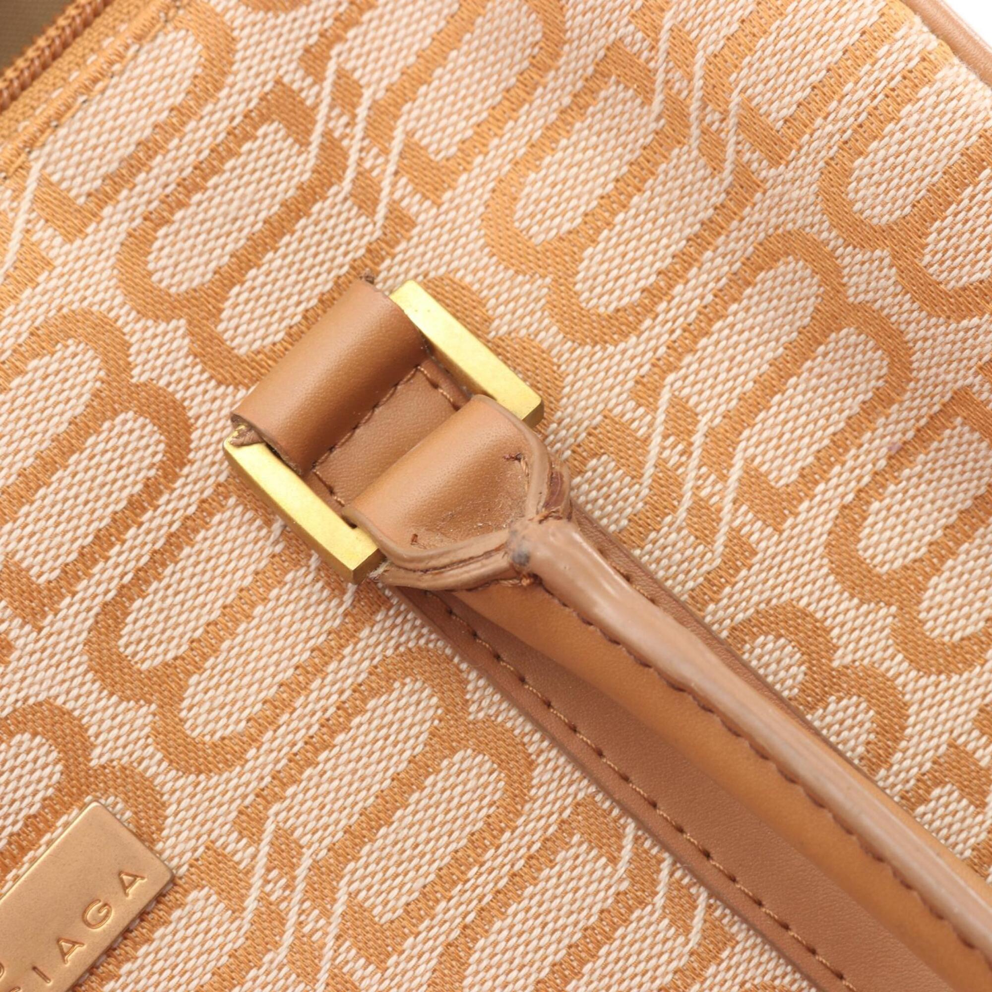 Balenciaga Beige Brown Canvas Leather Hand