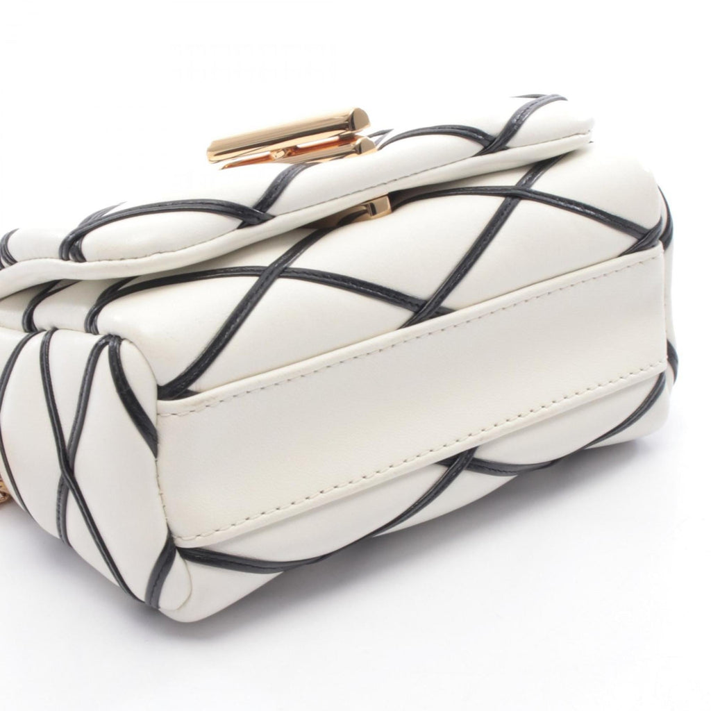 Louis Vuitton Black White Leather Handbag Shoulder Bag