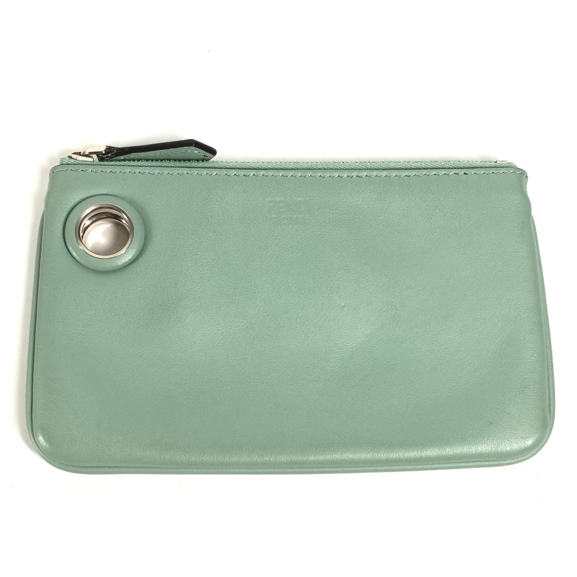 Fendi Green Leather Pouch