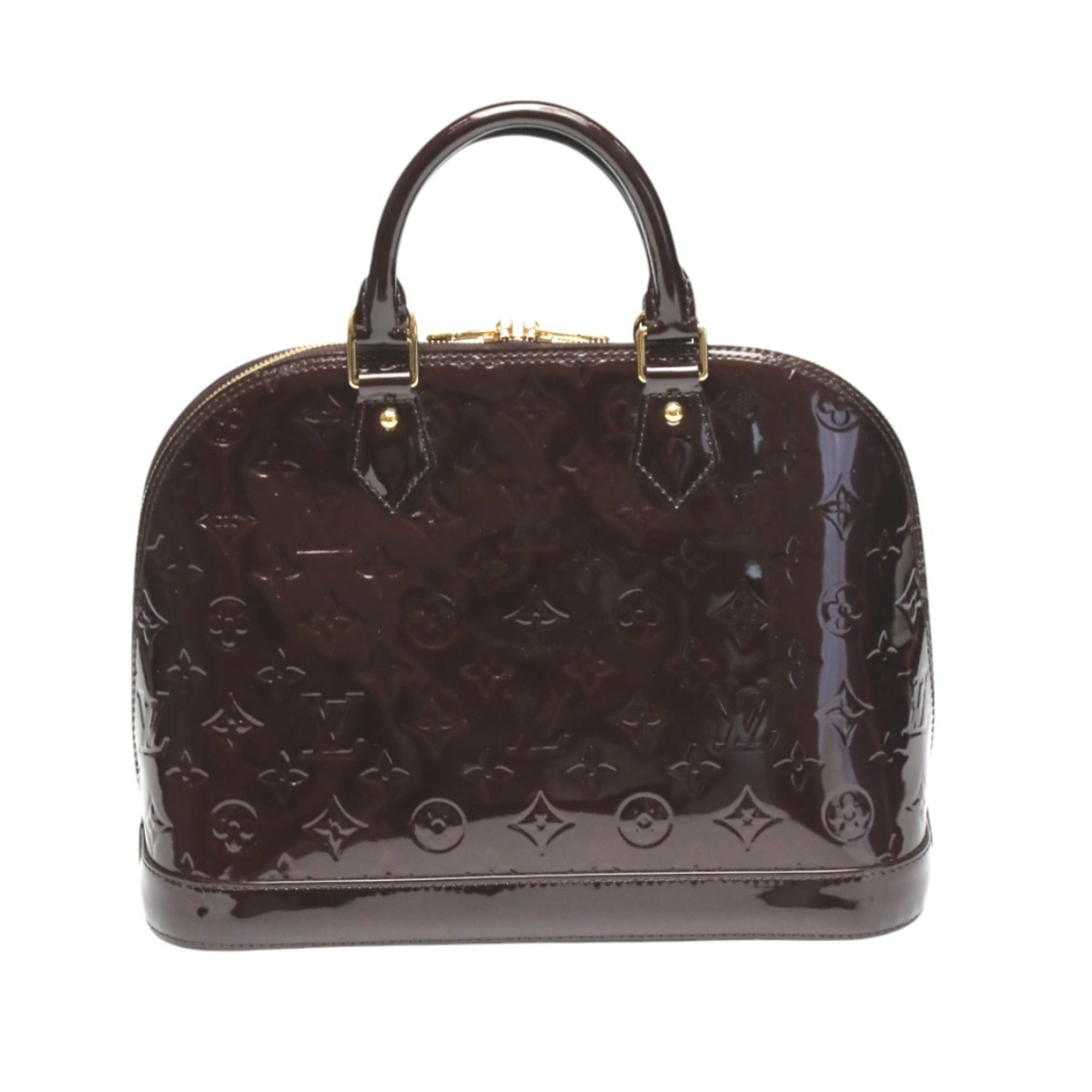 Louis Vuitton Red Color Wine Monogram Vernis Handbag