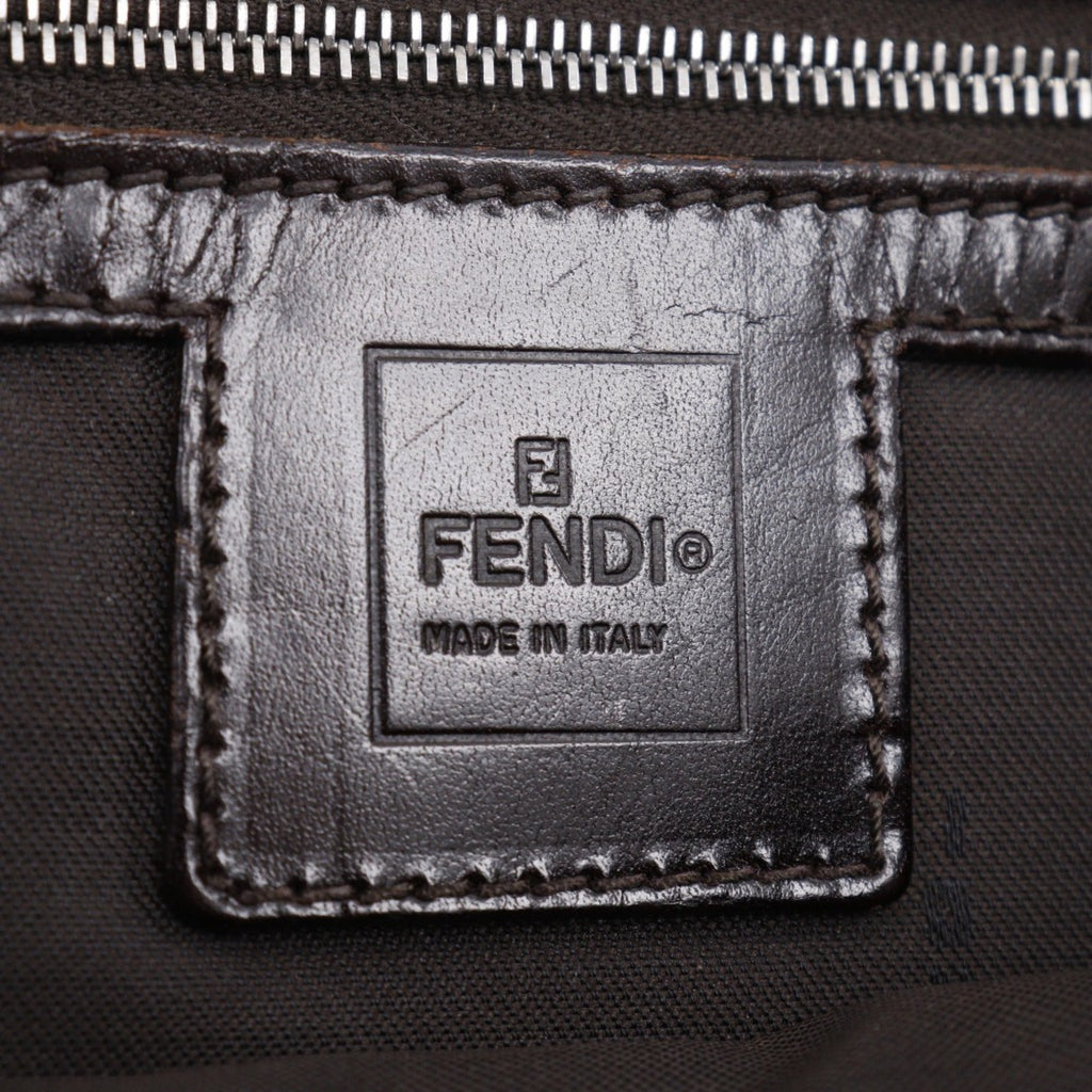 Fendi Brown Nylon Canvas Shoulder Bag