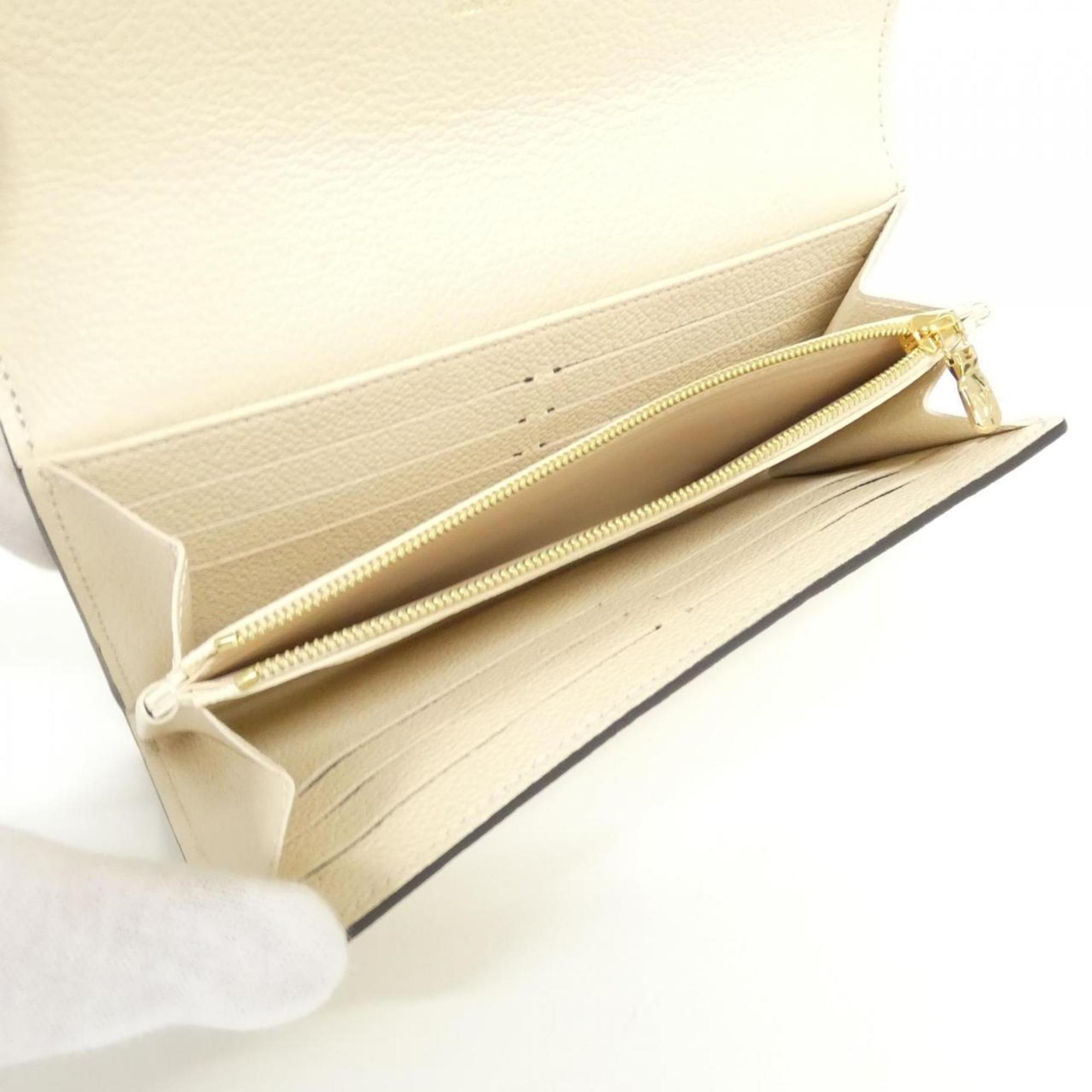 Louis Vuitton Beige Leather Long Wallet