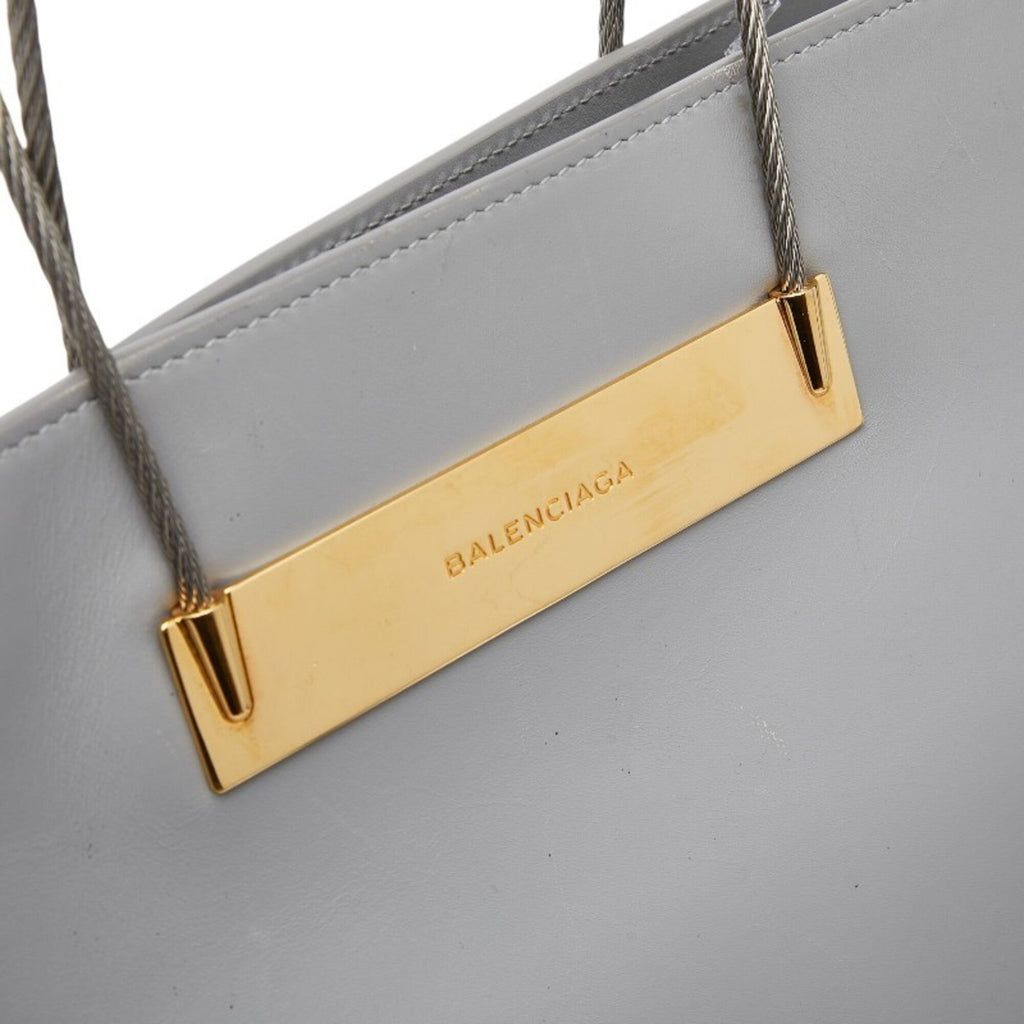 Balenciaga Gray Metal Leather Handbag Tote