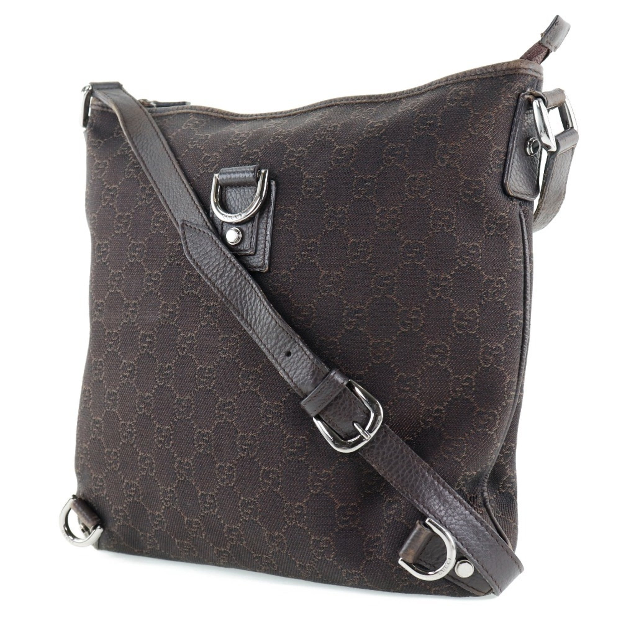 Gucci Abbey Brown Gg Canvas Shoulder Bag (Pre-Owned)