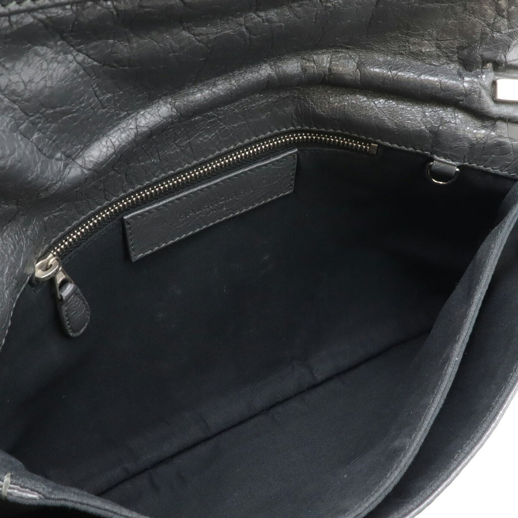 Balenciaga Giant Dark Gray Leather Clutch Bag Shoulder