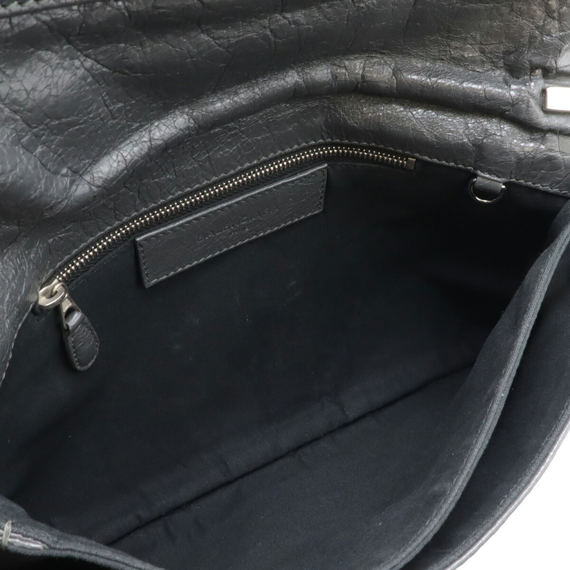 Balenciaga Giant Dark Gray Leather Clutch Bag Shoulder