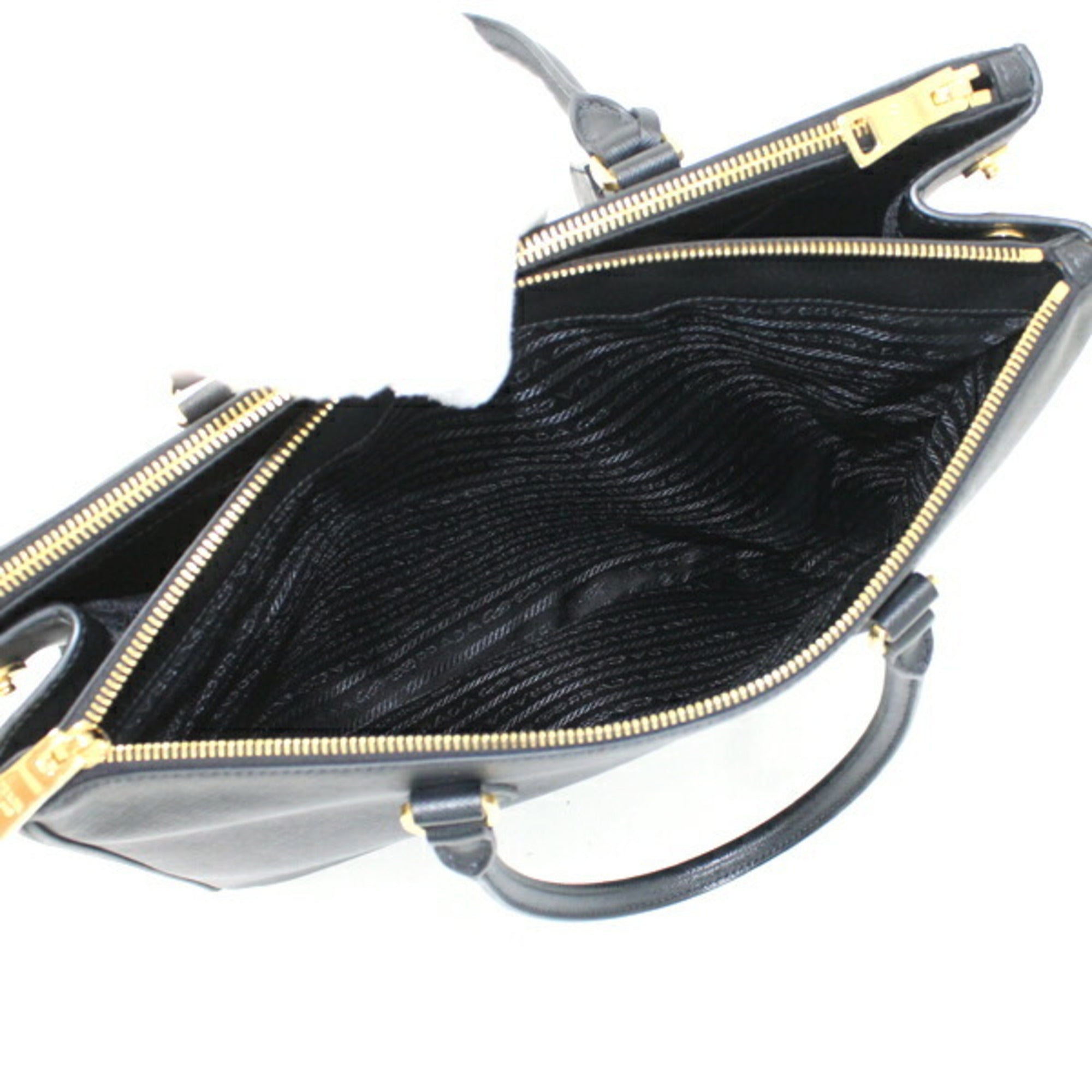 Prada Black Nero Saffiano Lux Handbag Shoulder Bag Tote Bag