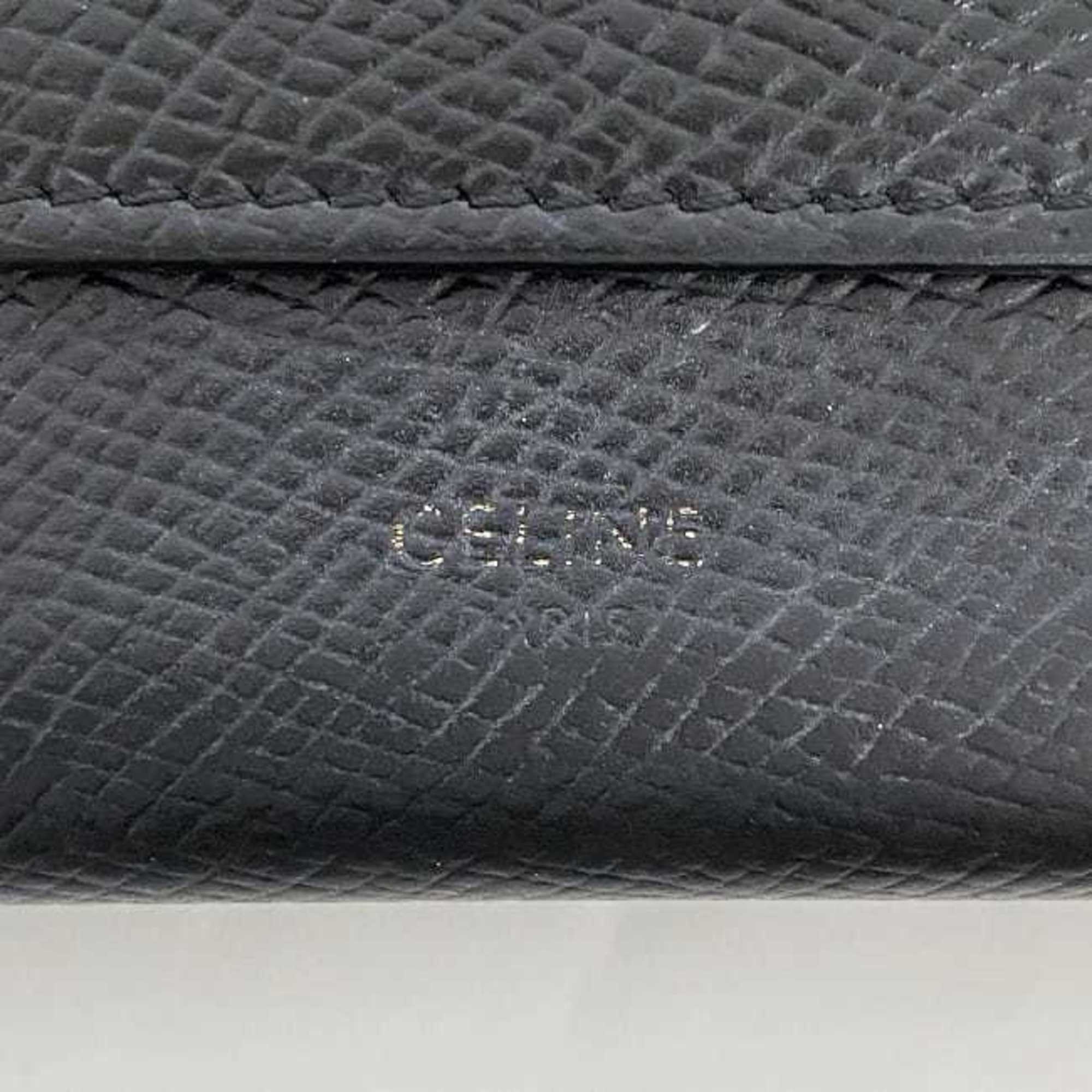 Celine Black Leather Wallet (Tri-Fold)