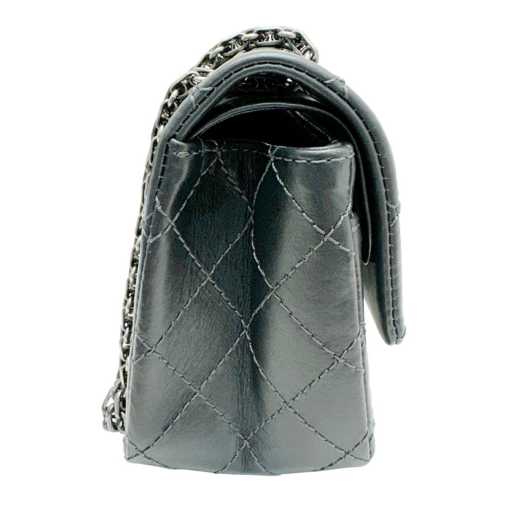 Chanel Dark Gray Leather Shoulder Bag