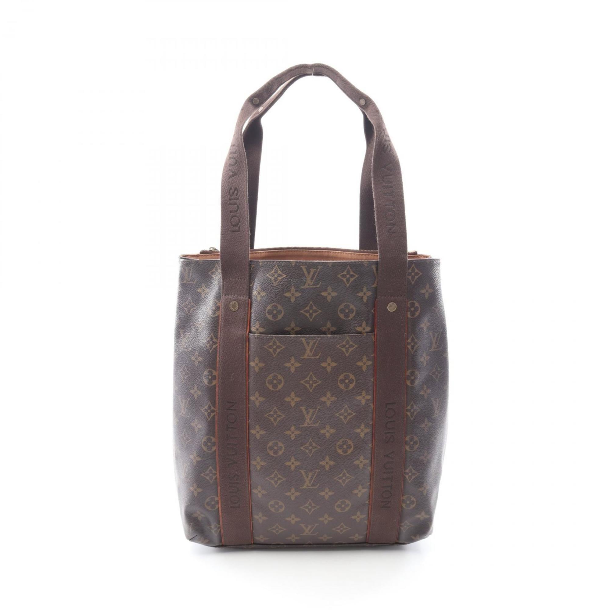 Louis Vuitton Brown Coated Canvas Leather Tote Bag