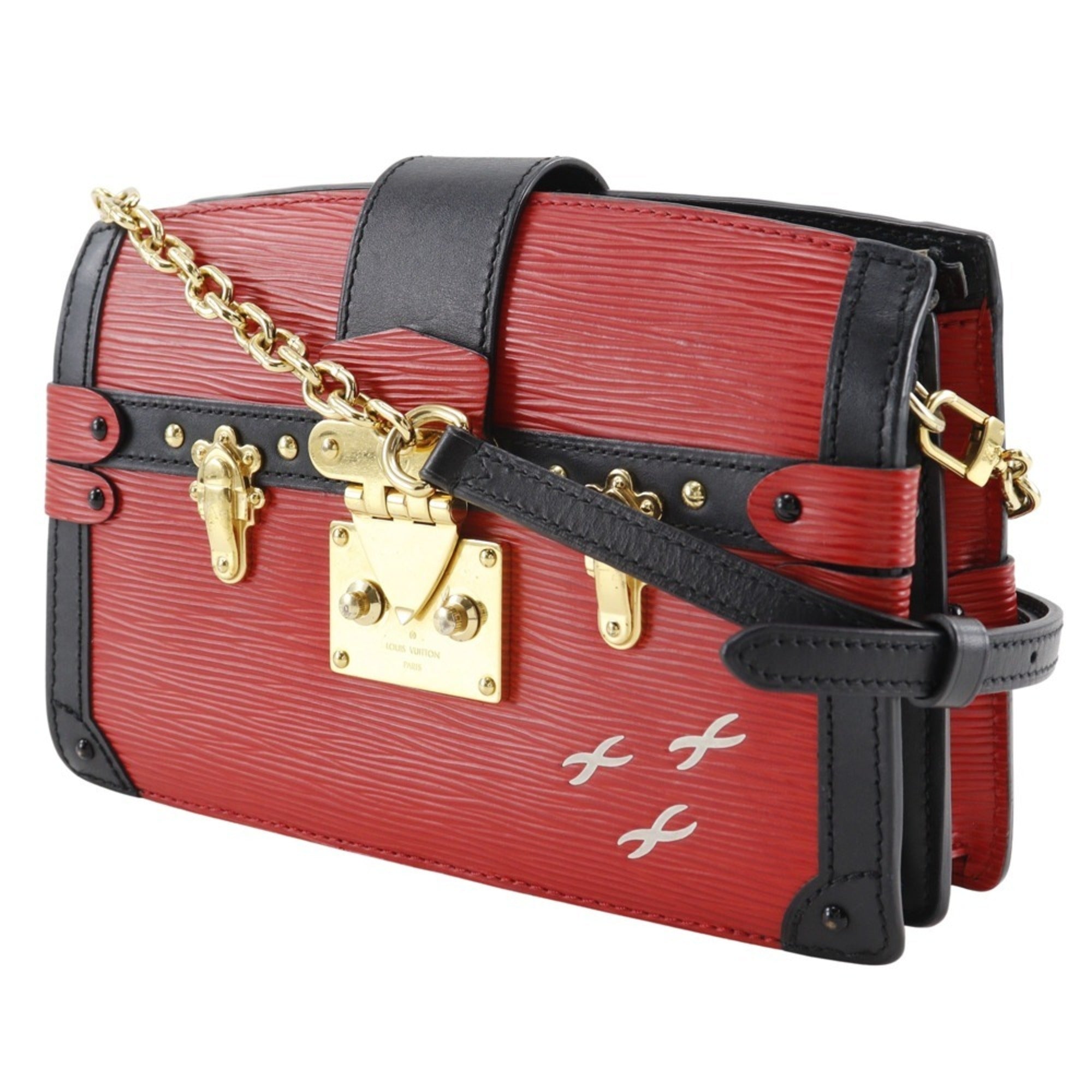Louis Vuitton Epi Red Color Rouge Epi Leather Clutch Bag Shoulder Bag