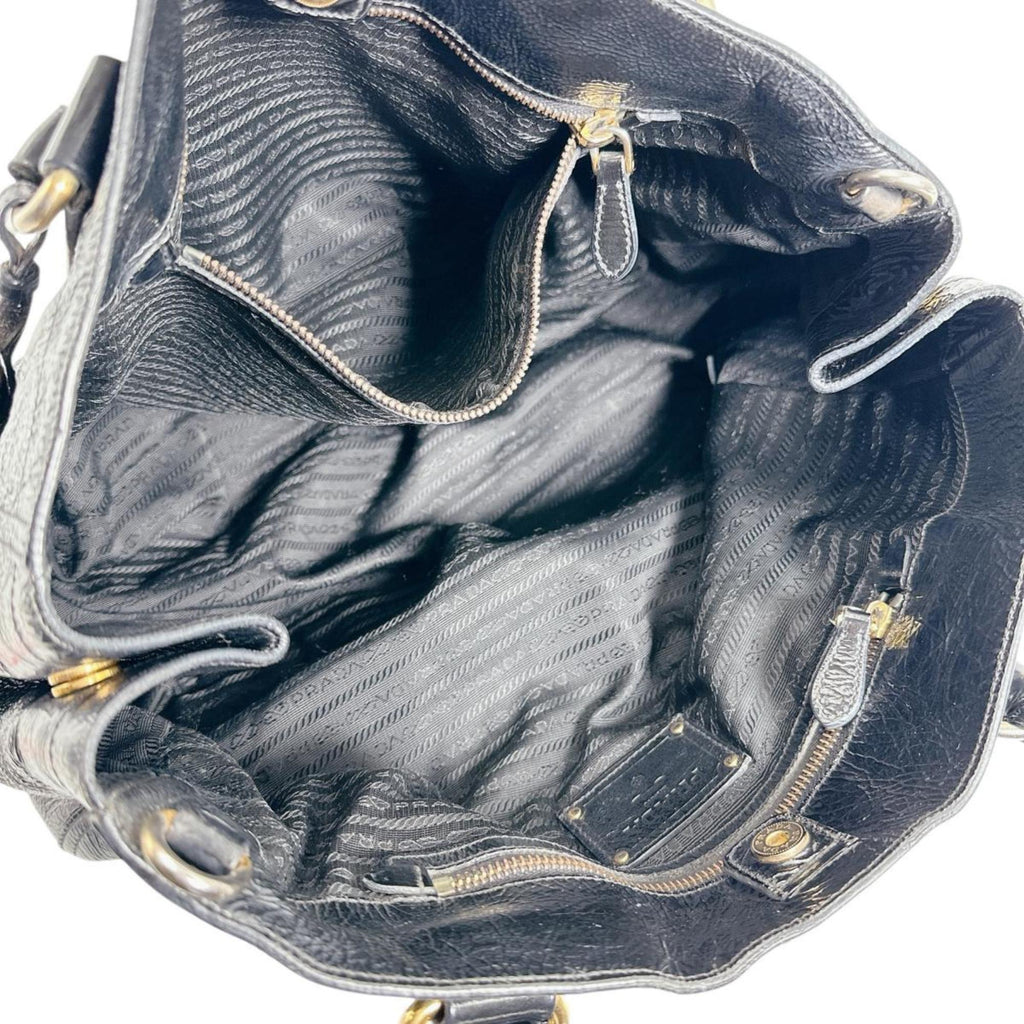 Prada Black Patent Leather Shoulder Bag Tote Bag