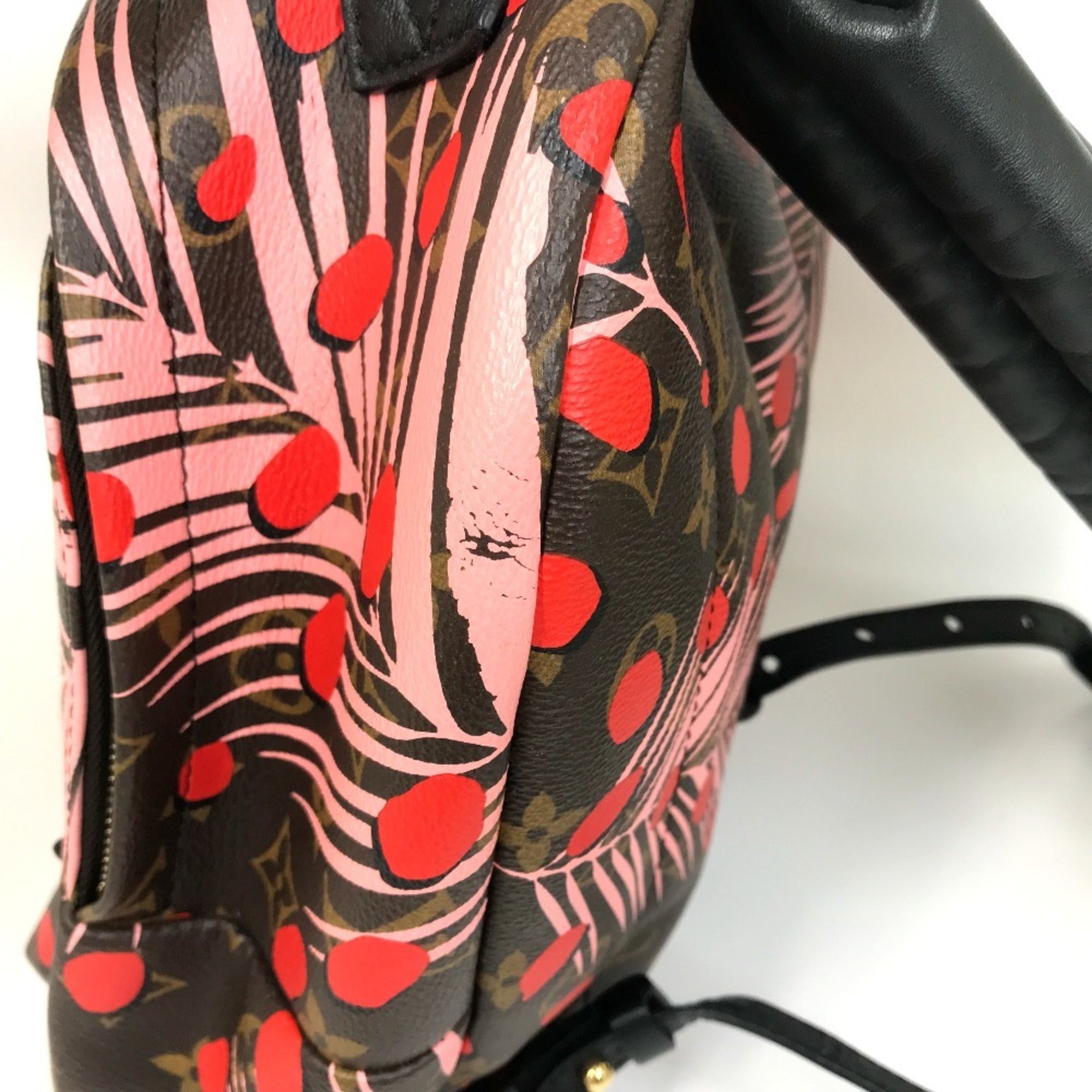 Louis Vuitton Brown Pink Red Color Monogram Backpack