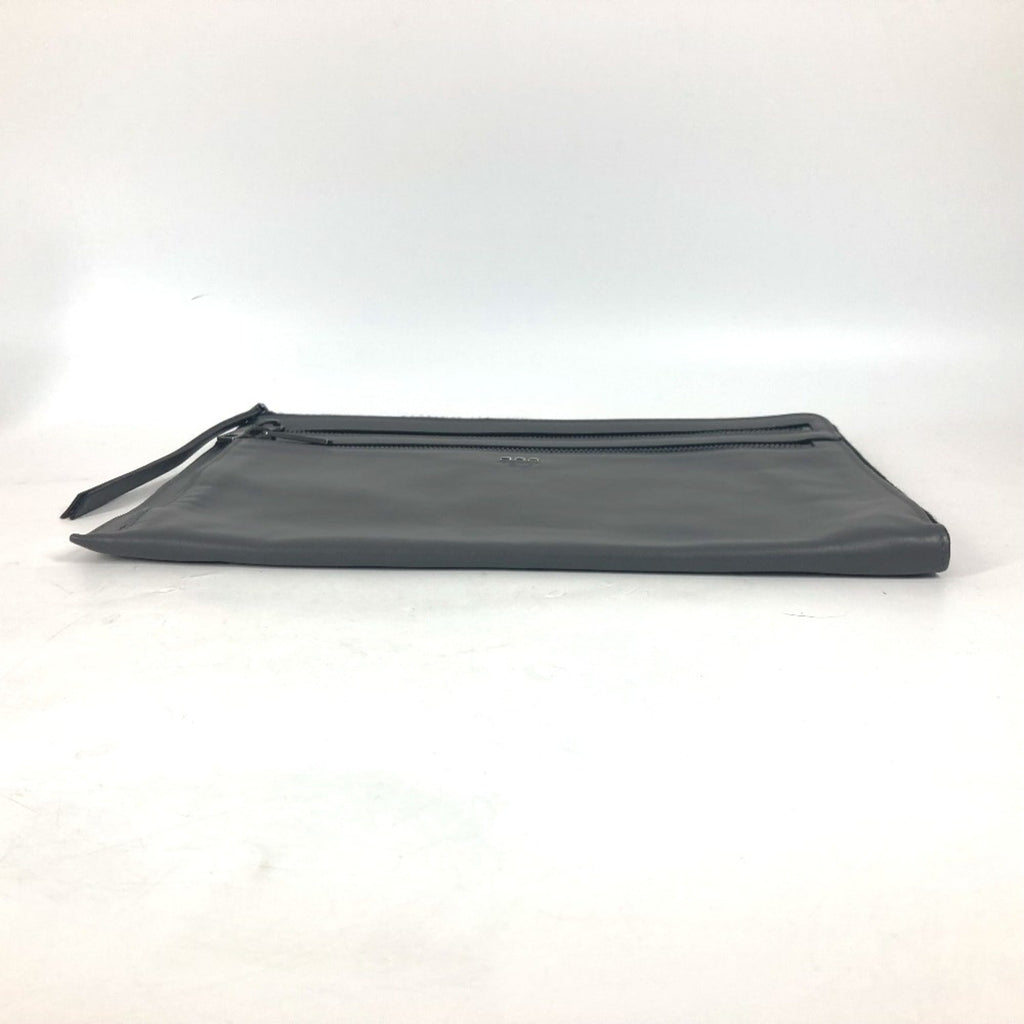 Fendi Gray Leather Clutch Bag