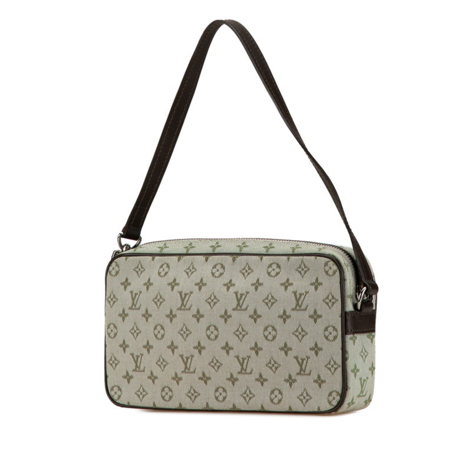 Louis Vuitton Green Khaki Canvas Leather Shoulder Bag