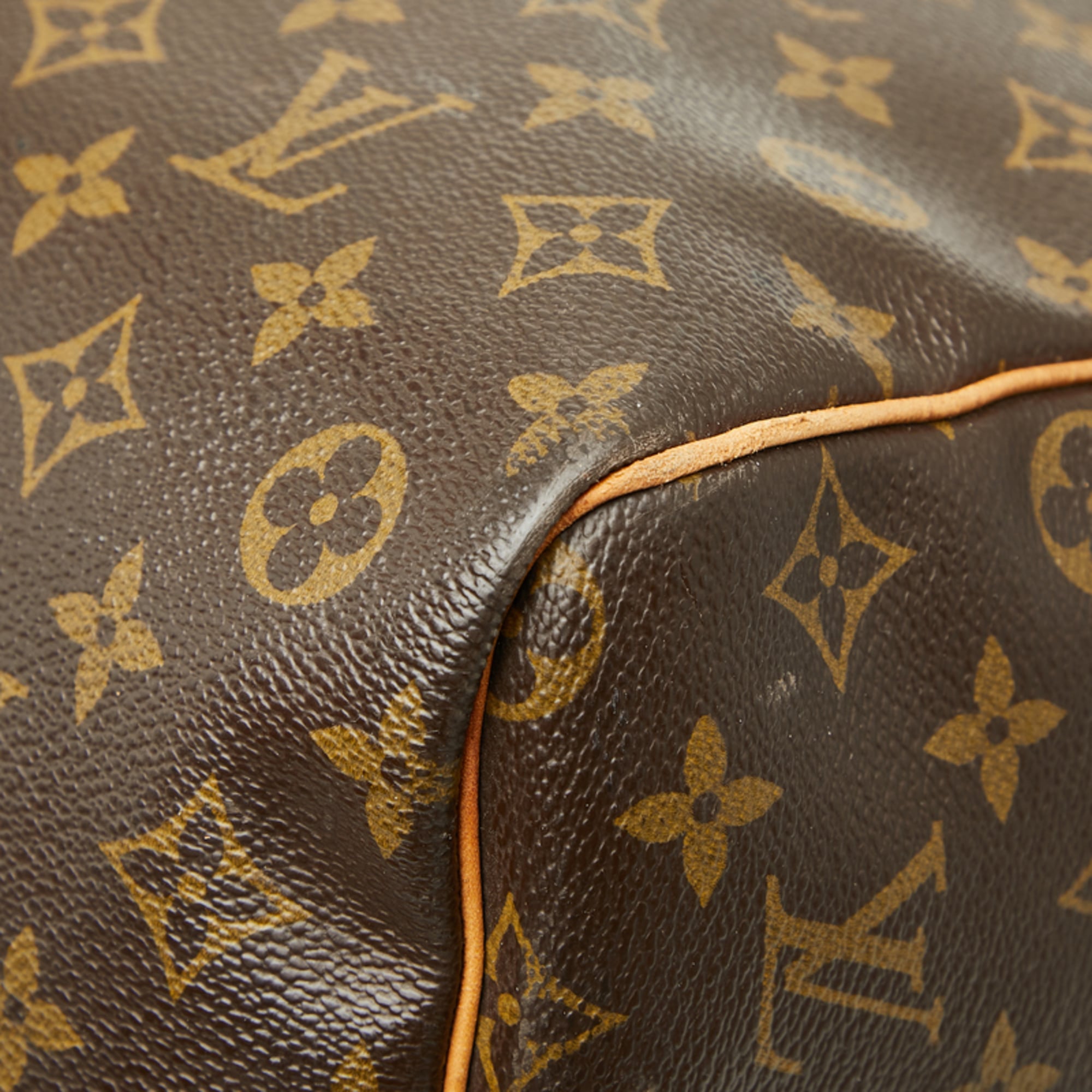 Louis Vuitton Monogram Brown Pvc Leather Boston Bag Shoulder Bag