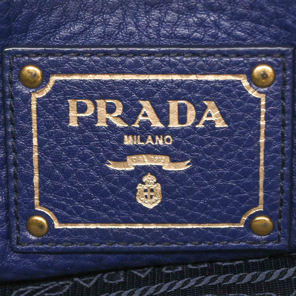 Prada Blue Leather Shoulder Bag Tote Bag