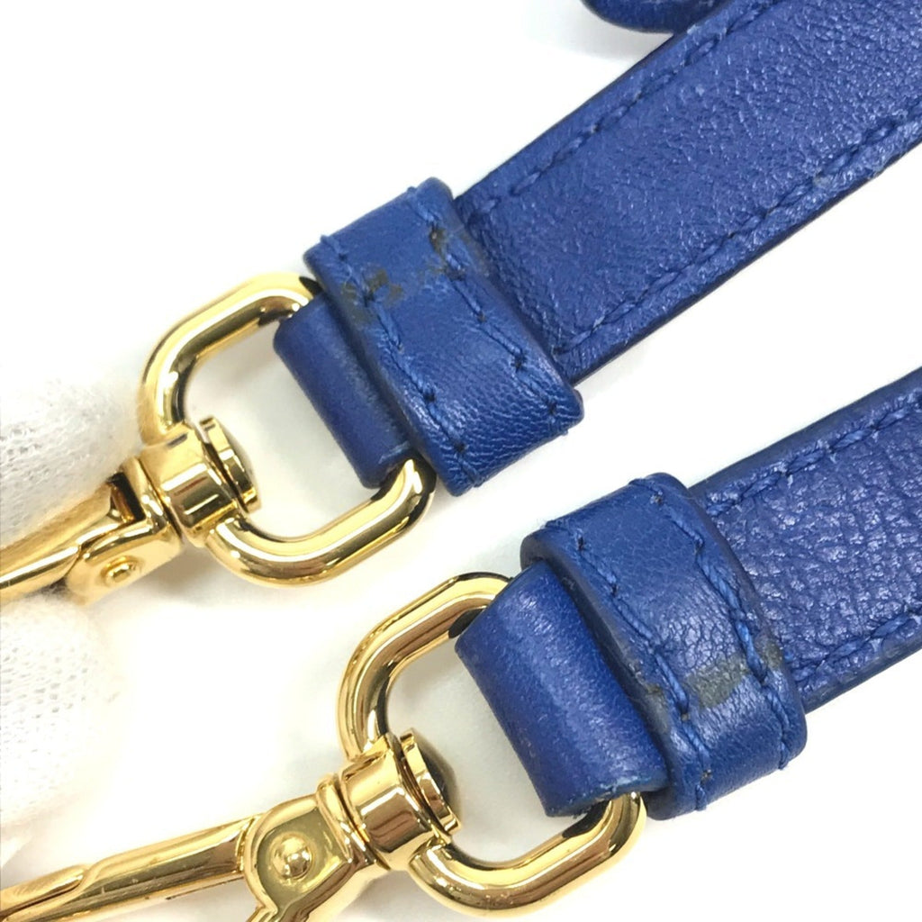 Prada Blue Leather Handbag Shoulder Bag Tote Bag