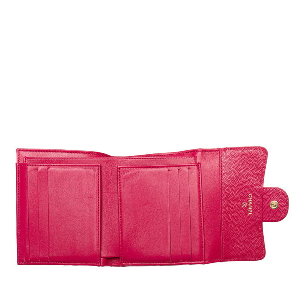 Chanel Pink Grained Calfskin Wallet (Bi-Fold)