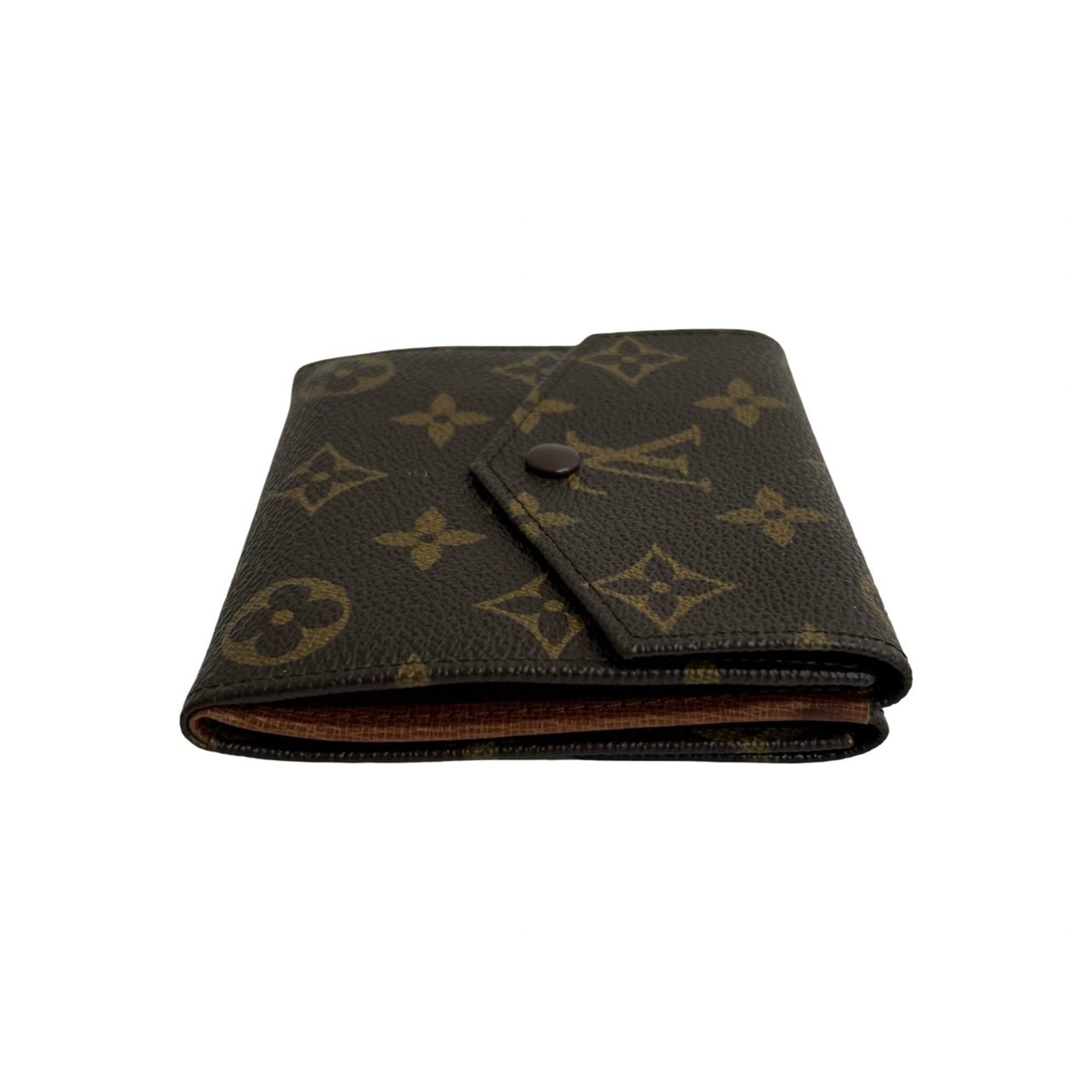 Louis Vuitton Brown Leather Pvc Wallet (Tri-Fold)