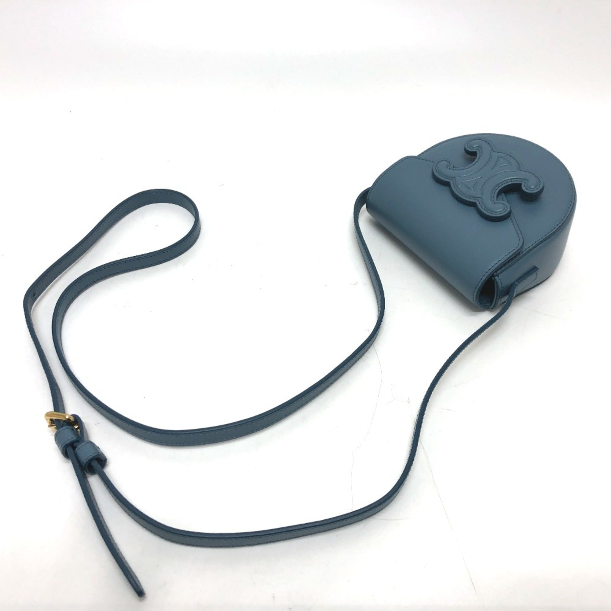 Celine Blue Leather Shoulder Bag