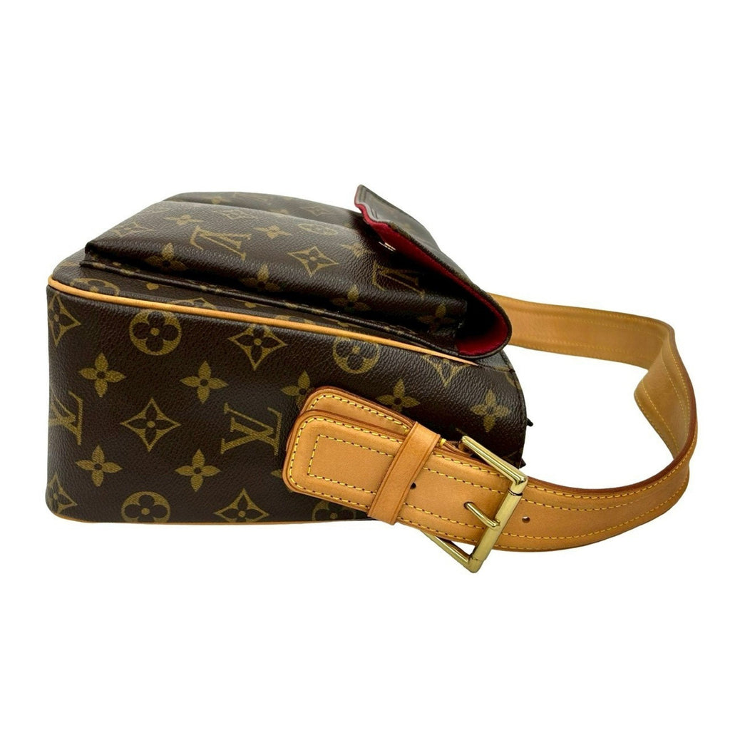 Louis Vuitton Brown Leather Pvc Shoulder Bag