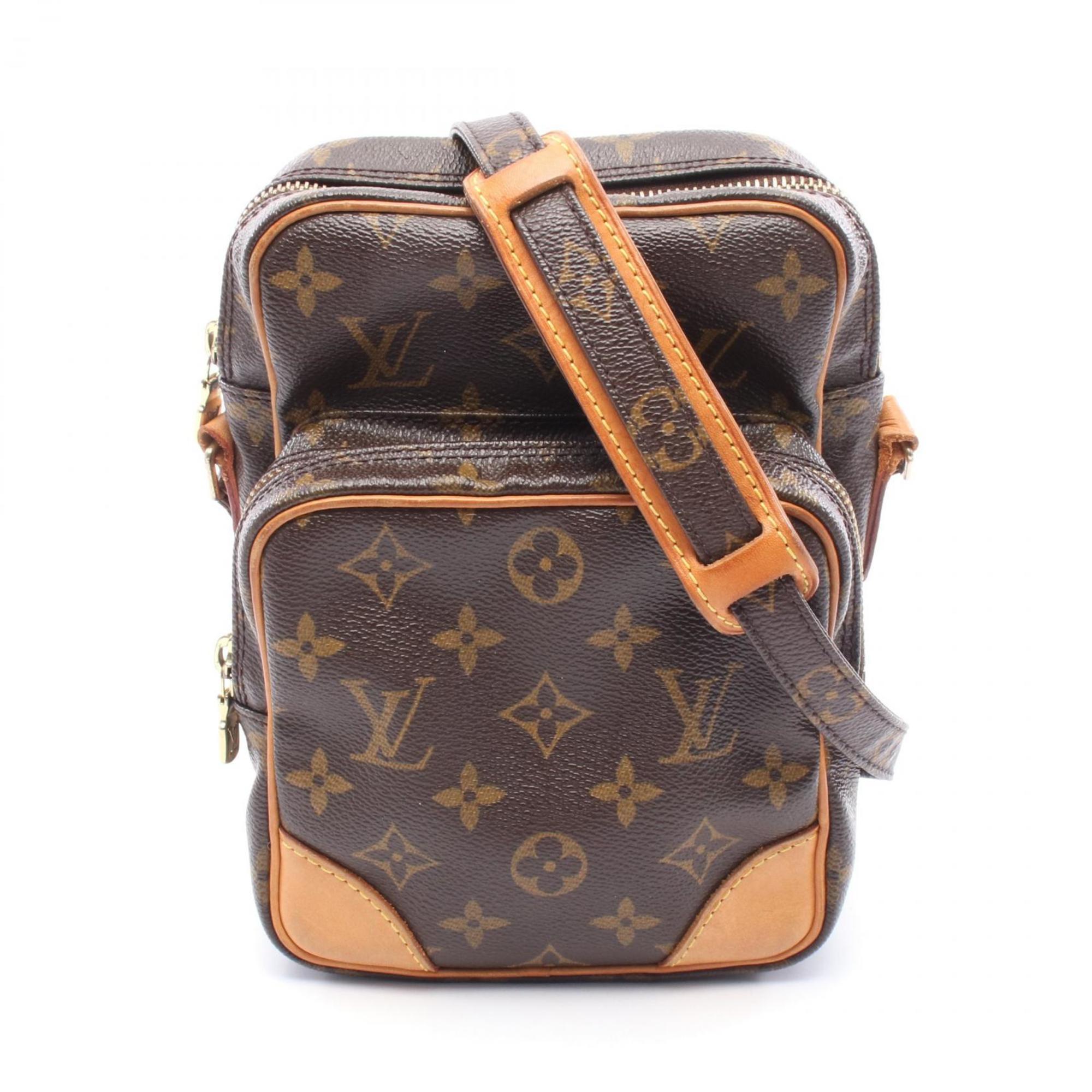 Louis Vuitton Monogram Brown Coated Canvas Leather Shoulder Bag