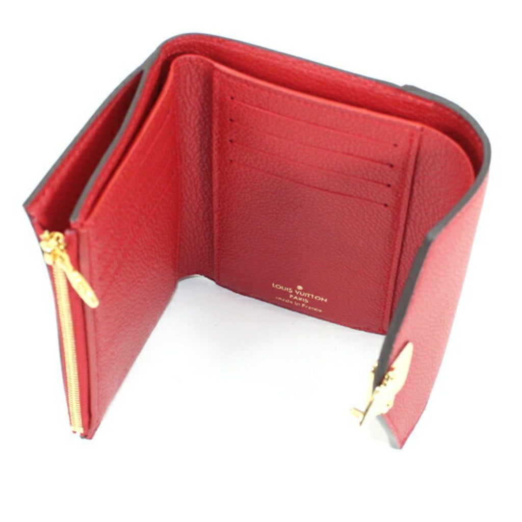 Louis Vuitton Brown Cerise Monogram Red Color Monogram Wallet (Tri-Fold)