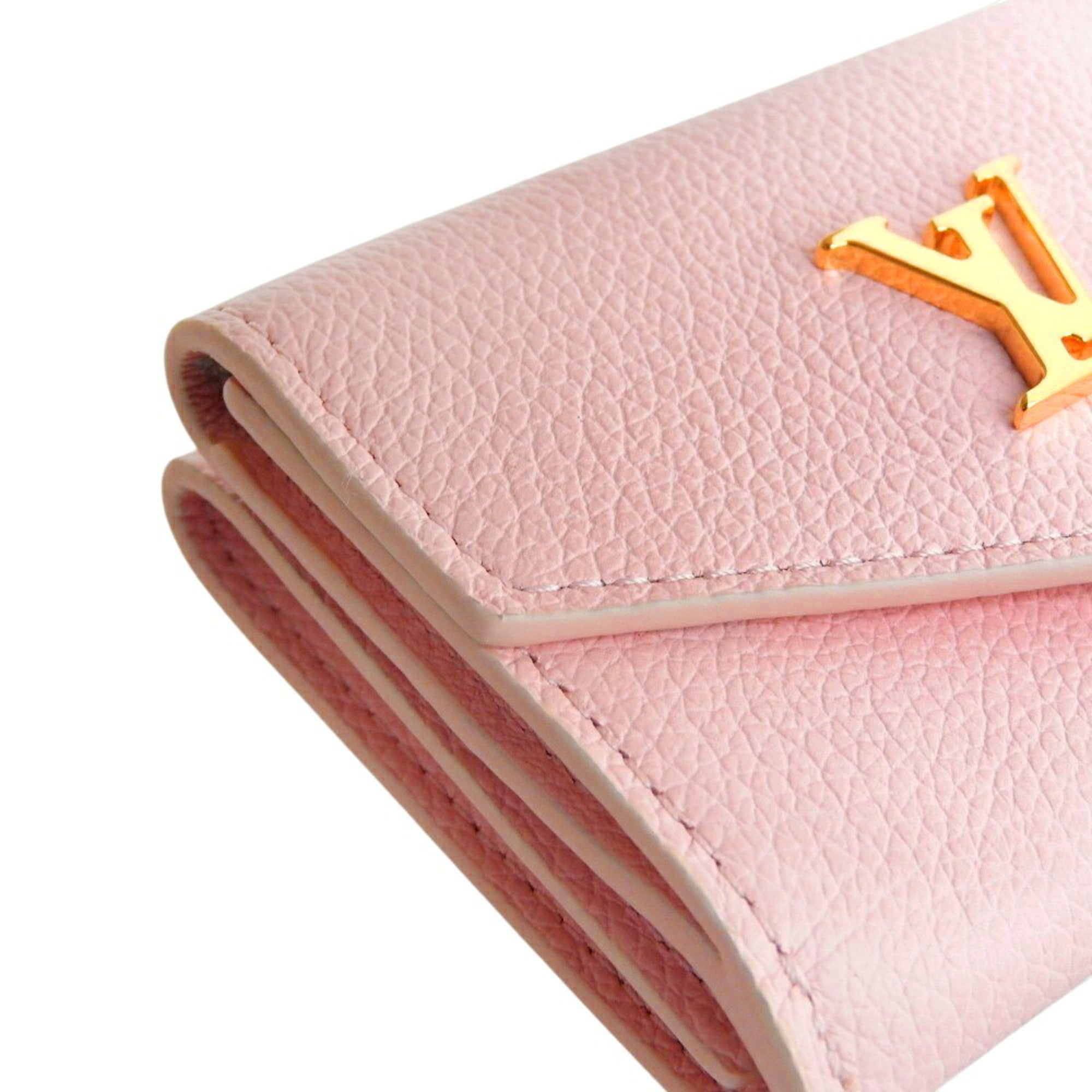 Louis Vuitton Pink Leather Wallet (Tri-Fold)