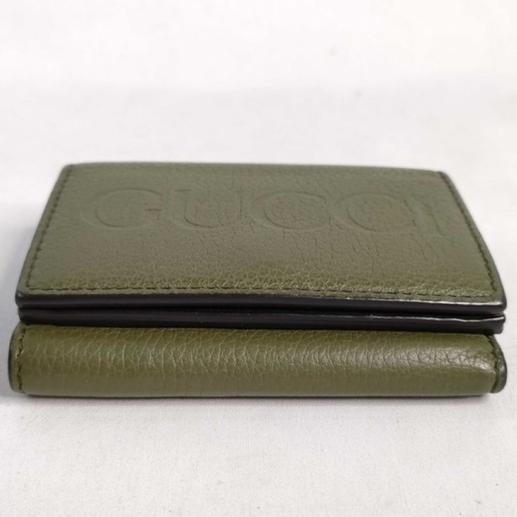 Gucci Green Leather Wallet (Tri-Fold) (Pre-Owned)