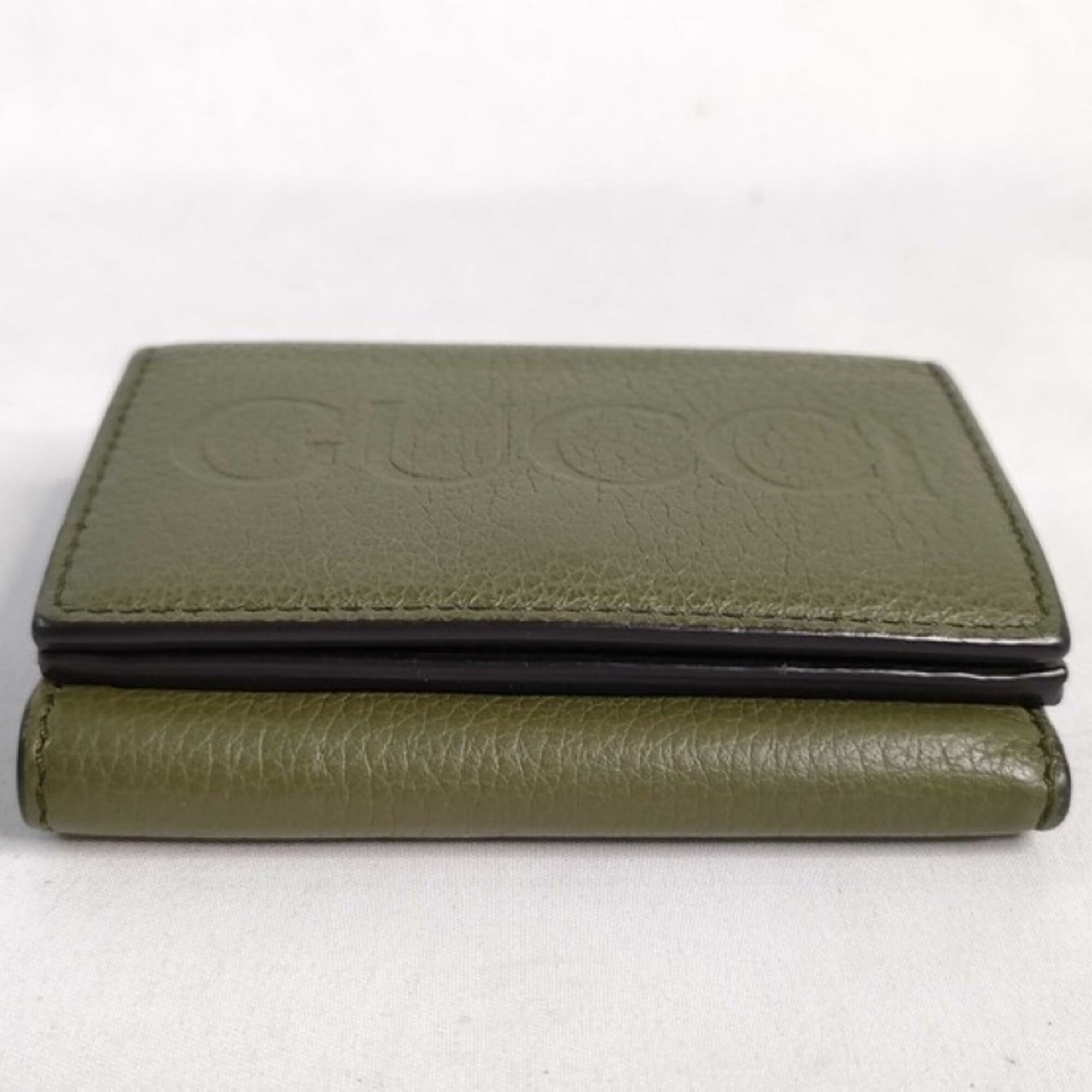 Gucci Green Leather Wallet (Tri-Fold) (Pre-Owned)