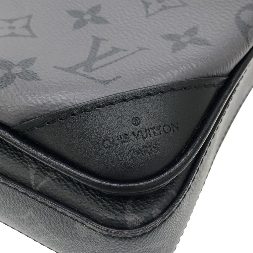 Louis Vuitton Black Gris Coated Canvas Pouch Shoulder Bag