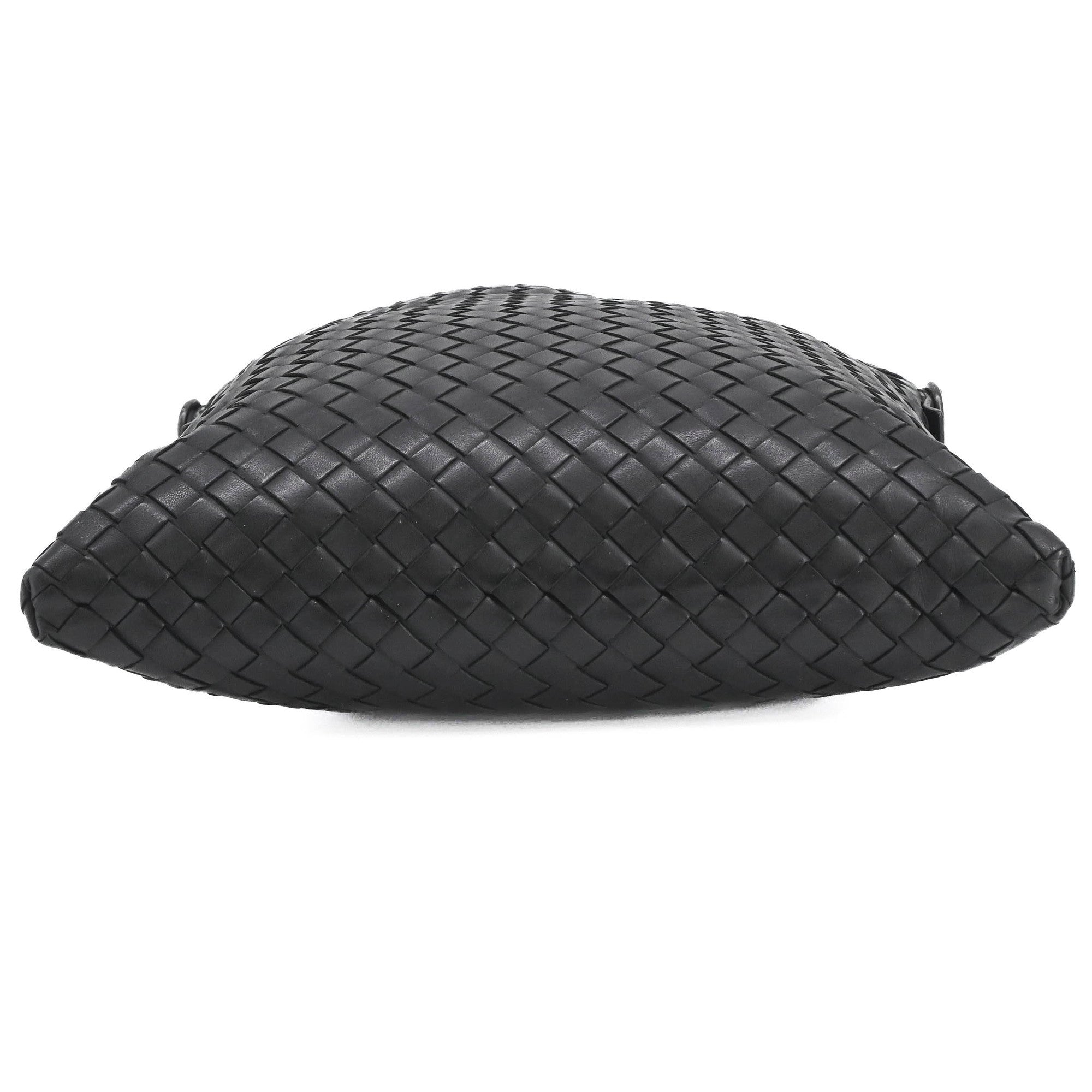 Bottega Veneta Black Intrecciato Leather Shoulder Bag